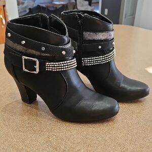 Jennifer Lopez Black Ankle Boots with Studded Accents!!!